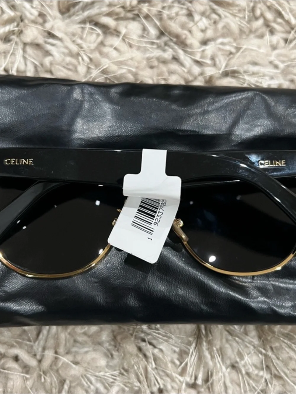 Celine Black Sunglasses with Gold Accents